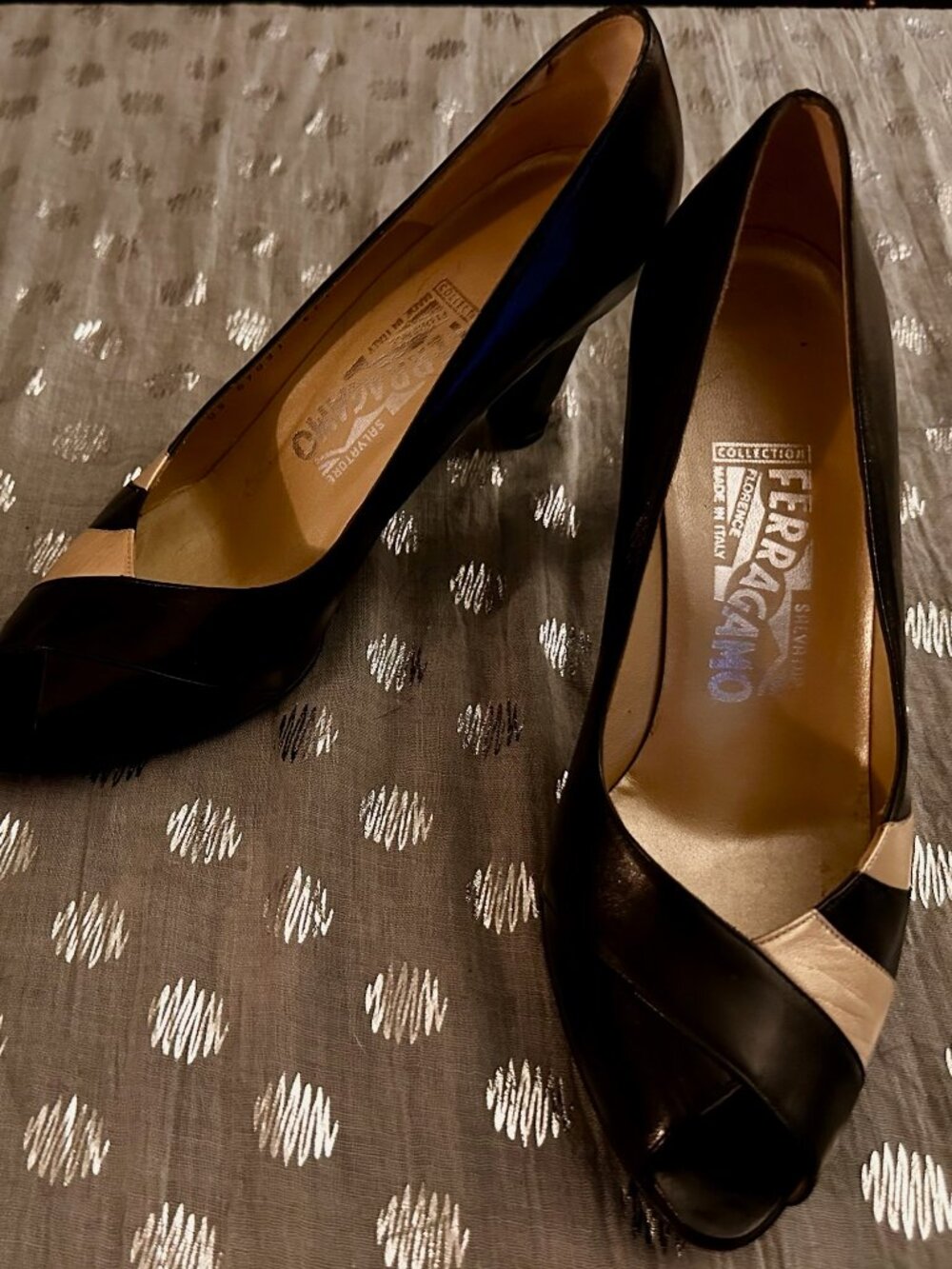 Salvatore Ferragamo - Vintage Two-Tone, Peep-Toe Pump